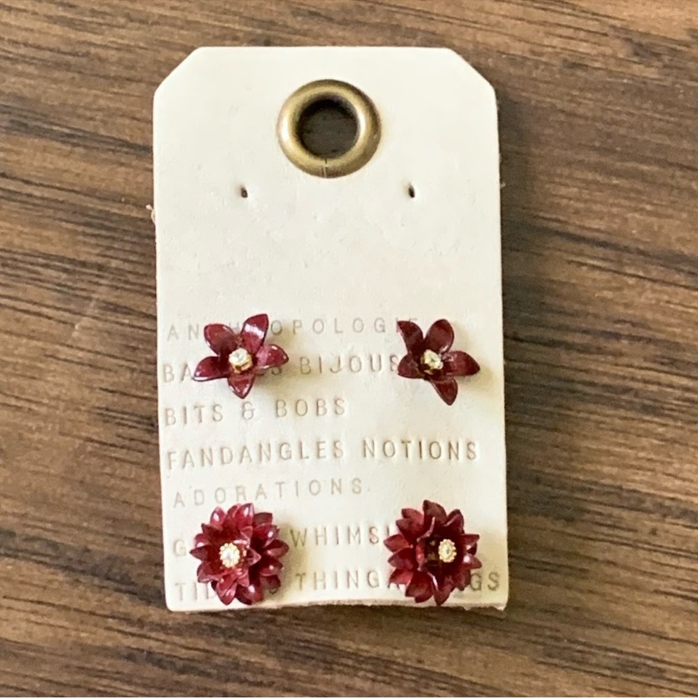 Red Floral Earrings